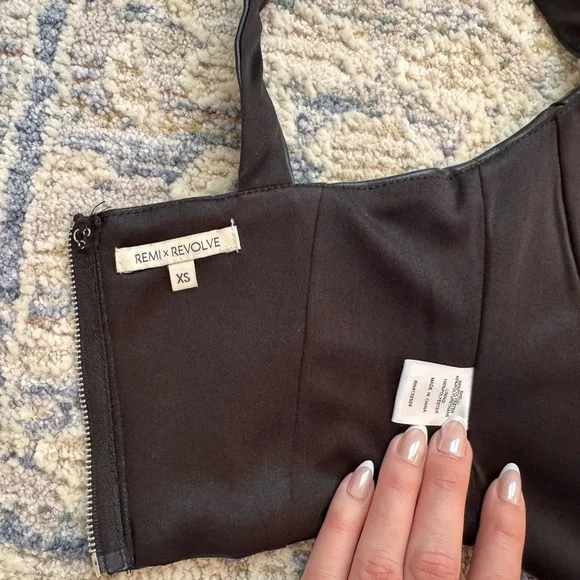 Revolve x Remi Faux Leather Bustier Top Black XS NWOT - Picture 3 of 3